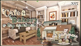 Bloxburg Cafe and Bakery with Tiny Apartment  No gamepass Speedbuild [upl. by Annas541]