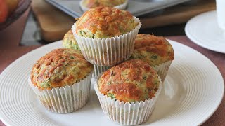 Cheese Muffins  Spinach Cheese Savoury Muffins Recipe  Breakfast ideas Lunch box recipes [upl. by Ahsilahs135]