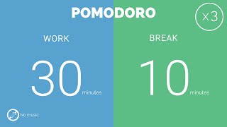 Pomodoro Technique 1 x 45 min  Study Timer 1h [upl. by Hsak]