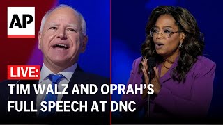 DNC LIVE Tim Walz and Oprah full speech at Democratic National Convention [upl. by Celene]