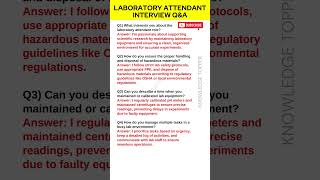 Laboratory Attendant Interview Questions and Answers  Lab Attendant Interview Questions and Answers [upl. by Ahterahs]