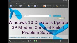 GP Modem Connect Failed Problem Solved in Windows 10 Creators Update 2017 [upl. by Ailuj642]