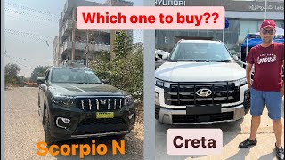 Test drive of Scorpio N and Creta  New car plans mahindra hyundai youtuber yt driving newcar [upl. by Heida]