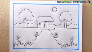 Koushole Drisso aka shikhun 🌳🏠 Learn to draw scenes with technique [upl. by Martelli]