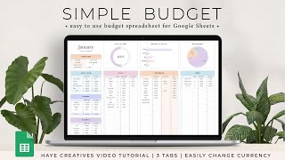 Budget Planner Spreadsheet for Google Sheets [upl. by Fawcette]