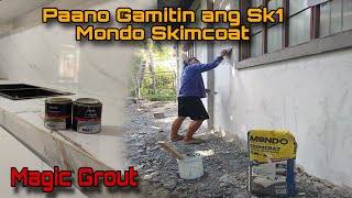 Paano i apply ang Sk1 Skimcoat ng Mondo  magic grout para sa Tiles [upl. by Shyamal747]