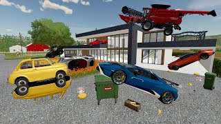 Millionaires Mansion and Racecars are Destroyed  Farming Simulator 22 [upl. by Annail]