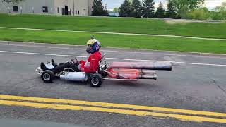 Triple Pulse Jet Go Kart first road test [upl. by Melisande]