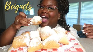 NEW ORLEANSSTYLE BEIGNETS RECIPE  EATING Asmr 실제 요리 소리 [upl. by Ddej337]