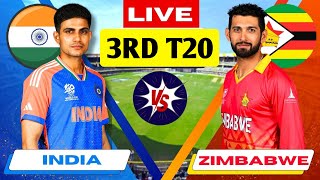 India Vs Zimbabwe 3rd T20  Live Cricket Match Today  Ind vs Zim Live Match Today  cricket live [upl. by Beichner]