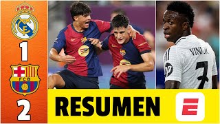 BARCELONA derrota 21 al REAL MADRID en EL CLÁSICO DOBLETE de PAU VICTOR VINICIUS jugó  Amistoso [upl. by Htur]