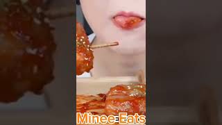 Minee eats rice paper tteokbokki Mukbang asmr mukbang tteokbokki shorts ytshorts korean [upl. by Irehj]