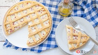 Crostata salata con ricotta e prosciutto cotto  Ricettait [upl. by Kcirednek]