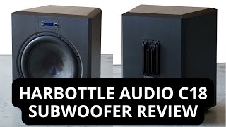 HARBOTTLE AUDIO C18 SUBWOOFER REVIEW  18quot Sealed Carbon Fiber Refined Beast for Home Theater [upl. by Amalia]