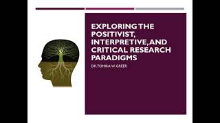 Exploring the Positivist Interpretive and Critical Research Paradigms [upl. by Dahsar]