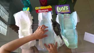 Pampers Swaddlers vs Huggies Snug and Dry vs Luvs [upl. by Eugnimod]