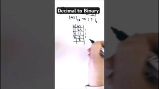 How to convert decimal to binary easy way  Decimal to Binary Conversion  decimal to binary short [upl. by Miyasawa]