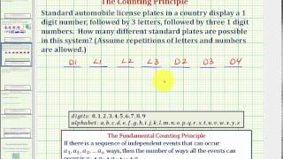 Ex Determine the Number of Possible License Plates  Counting Principle [upl. by Enenaj]