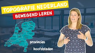 Topografie Nederland  hoofdsteden en provincies I Bewegend leren I De Fitste School [upl. by Lottie640]