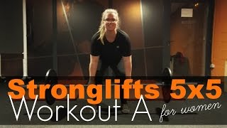 Weightlifting for weight loss  Stronglifts 5x5 Workout A [upl. by Rehctelf649]