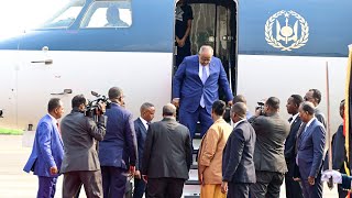 Djibouti President HE Ismail Omar Guelleh arrives in Uganda for IGAD amp NAM Summits to meet M7 [upl. by Sul]