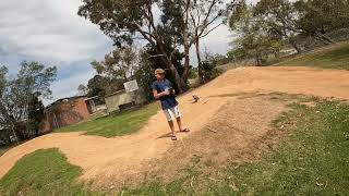 RC dirtbike at nearby park bmx track [upl. by Enelegna]