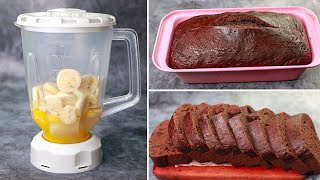 Chocolate Banana Cake In Blender  Chocolate Banana Tea Time Cake Without Oven  Yummy [upl. by Seftton]