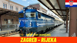 Cab Ride Zagreb  Rijeka Zagreb–Rijeka Railway  M202 Croatia train drivers view 4K [upl. by Arimay]