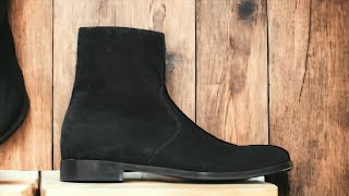 Handmade Men Suede Black Ankle Boots [upl. by Bette]