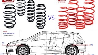 SCIROCCO  eibach prokit vs sportline springs [upl. by Heidy546]