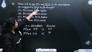 What will be the PO2 and PCO2 in the atmospheric air compared to those in the alveolar [upl. by Clark]