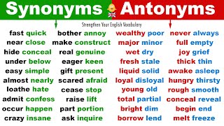 Learn 270 Synonym Words  Antonym Words in English  Strengthen Your English Vocabulary [upl. by Anaynek961]