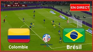 Brésil vs Colombie en direct Copa América 2024 match complet Simulation football Gameplay PC [upl. by Huxham845]