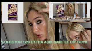 Koleston Wella 120 Extra Açık Sarı Boya ile Sarı Saç Dip Boyama Saçboyama Koleston [upl. by Erdnoed]