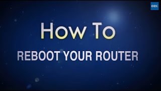 Cox High Speed Internet  How To Reboot Your Router 2013 [upl. by Eidua]