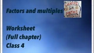 Worksheet Factors and Multiples Class 4 [upl. by Sheffie]