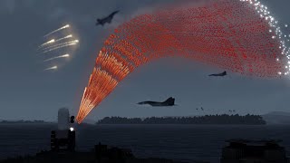 4500 RPM CRAM System vs 4x Fighter Jets  Phalanx CIWS  Military Simulation  ArmA 3 Gameplay [upl. by Teirrah]