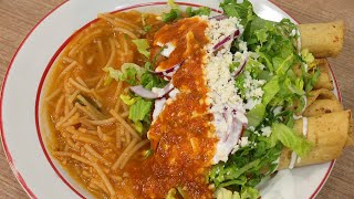 SOPA DE FIDEO CON TACOS DORADOS [upl. by Asinet347]