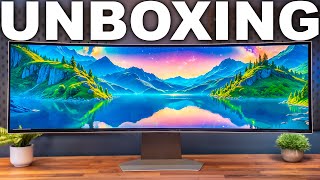 Samsung Odyssey OLED G9 G95SC Gaming Monitor Unboxing [upl. by Ridgley]