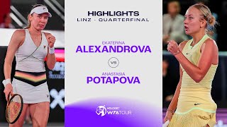 Anastasia Potapova vs Ekaterina Alexandrova  2024 Linz Quarterfinal  WTA Match Highlights [upl. by Ahon]