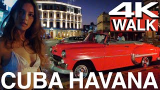 Cuba Havana 4K Walk 🇨🇺 at Night [upl. by Fair]