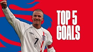 David Beckhams best England goals  Top Five [upl. by Rakel468]