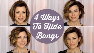 HOW TO HIDE BANGS  4 Ways of Styling Bangs Hairstyles  Dominique Sachse [upl. by Evanne527]