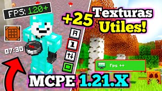 🔴 Top 25 Texturas ÚTILES para Minecraft PE 121X FPS  Texture Pack Para MINECRAFT BEDROCK [upl. by Ahsieat]