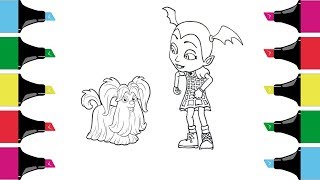 Disney Vampirina And Wolfie Coloring Pages For Kids [upl. by Calisa]