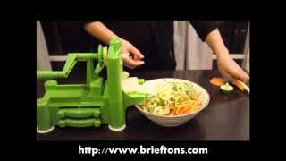 Brieftons Tri Blade Spiral Slicer Spiralize Demo and Usage Instructions [upl. by Kcirdahs]