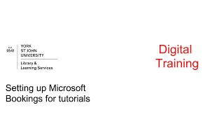 Setting up Microsoft Bookings for tutorials [upl. by Corell701]