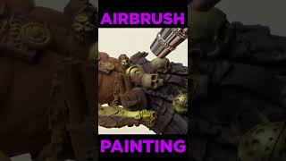 🍊How to paint with airbrush what distance to paint warhammer or bigger miniatures like 75mm [upl. by Bamby]