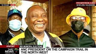 LGE 2021  Ramaphosa engages community members in the North West on DA posters ANC factionalism [upl. by Khai]