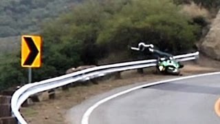 Crash  Rider Launched Over Guardrail  2192012 [upl. by Suzetta657]